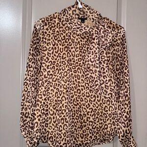 Ann Taylor Brown Animal Print Top
